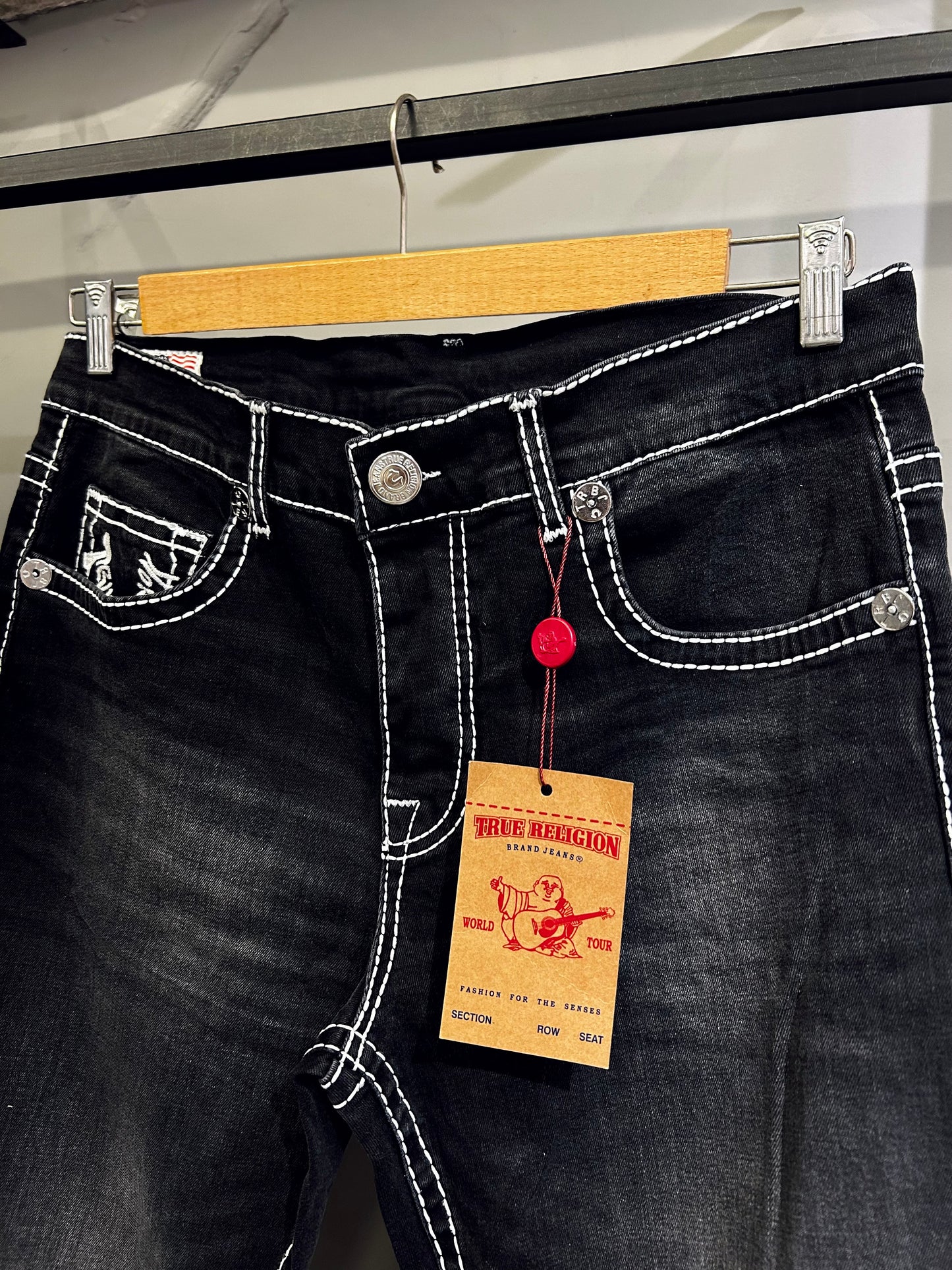 TRUE RELIGION RICKY SUPER T STITCH STRAIGHT JEANS