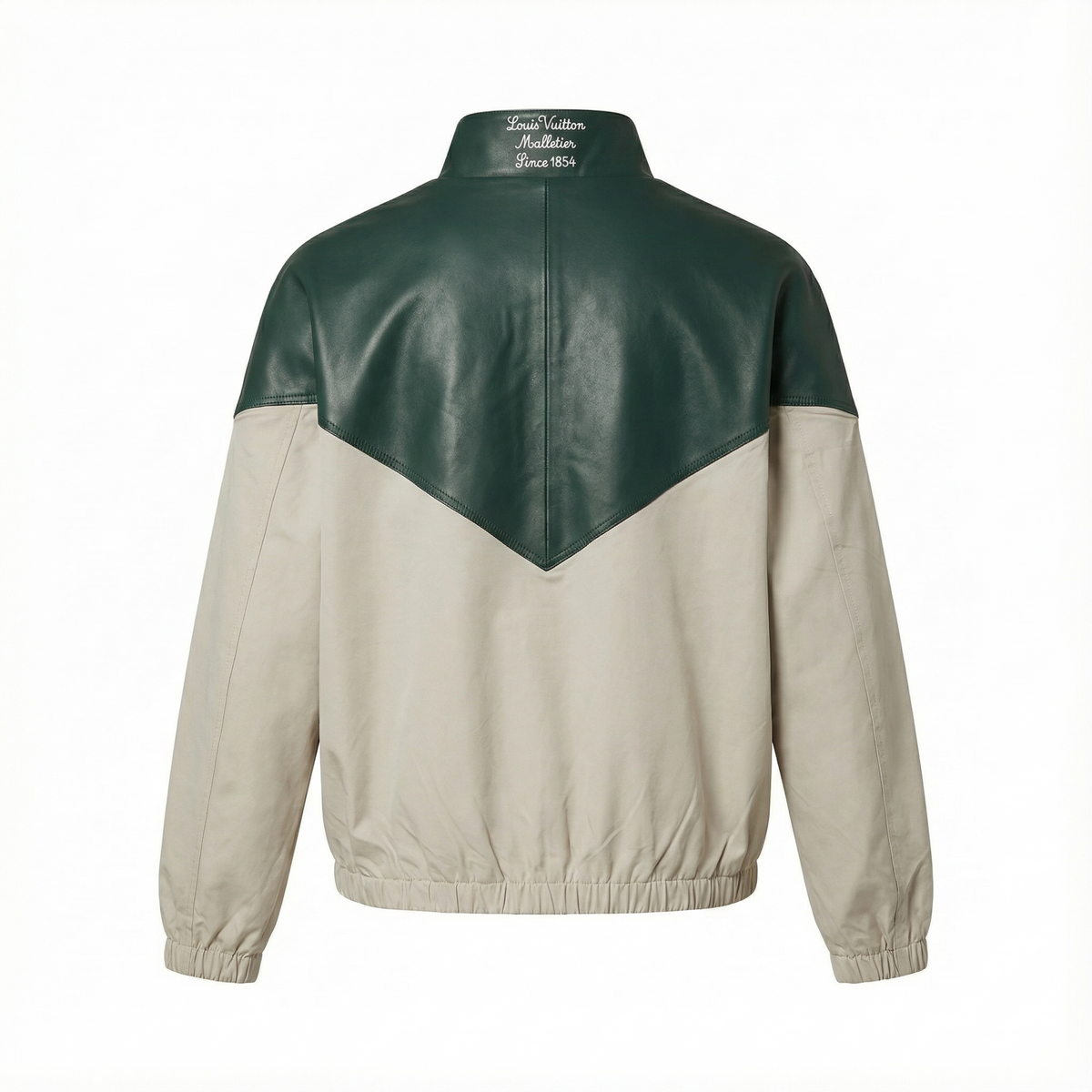 Louis Vuitton LV Patch Leather Bomber Jacket – Green & Cream