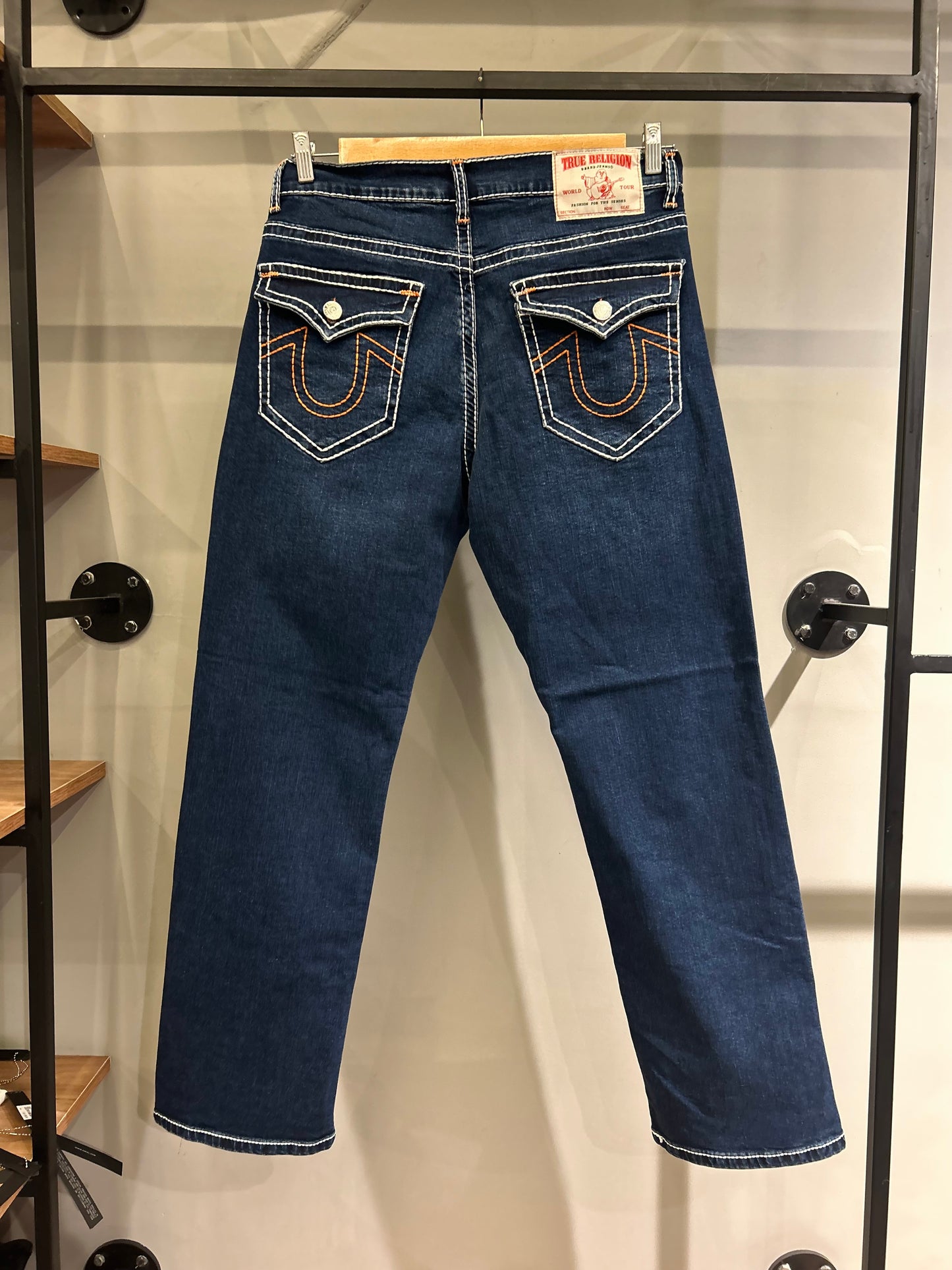 TRUE RELIGION ROCCO SUPER T FLAP STRAIGHT JEANS