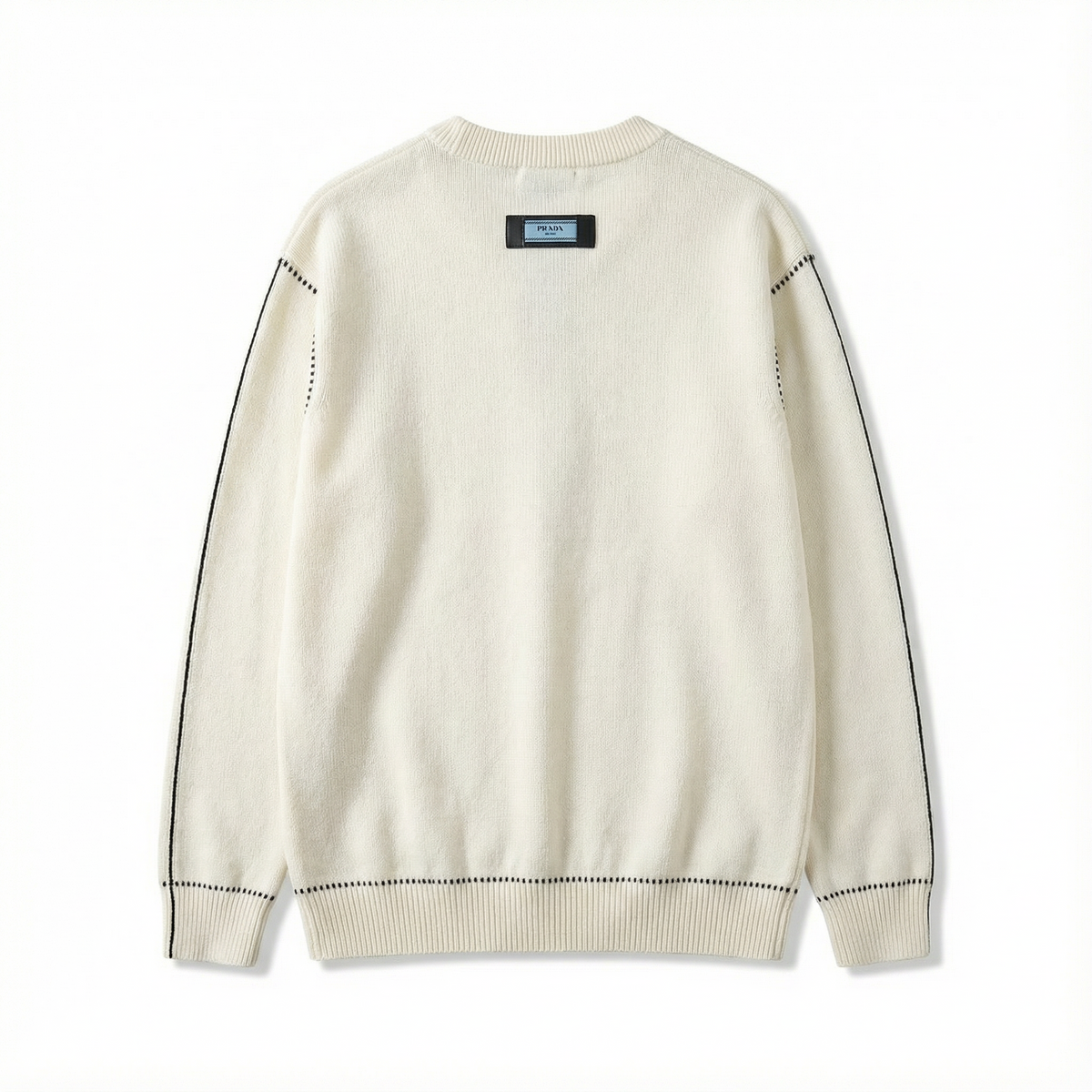 Prada Classic Ribbed Knit Sweater – White