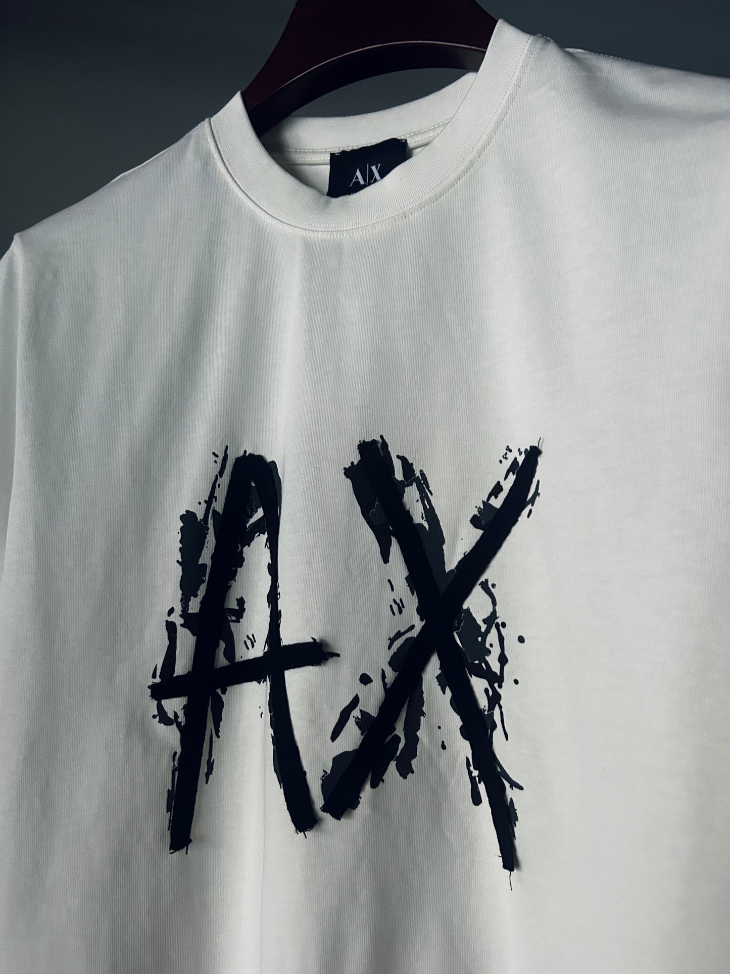 Armani Exchange Ribbon Logo Tshirt White