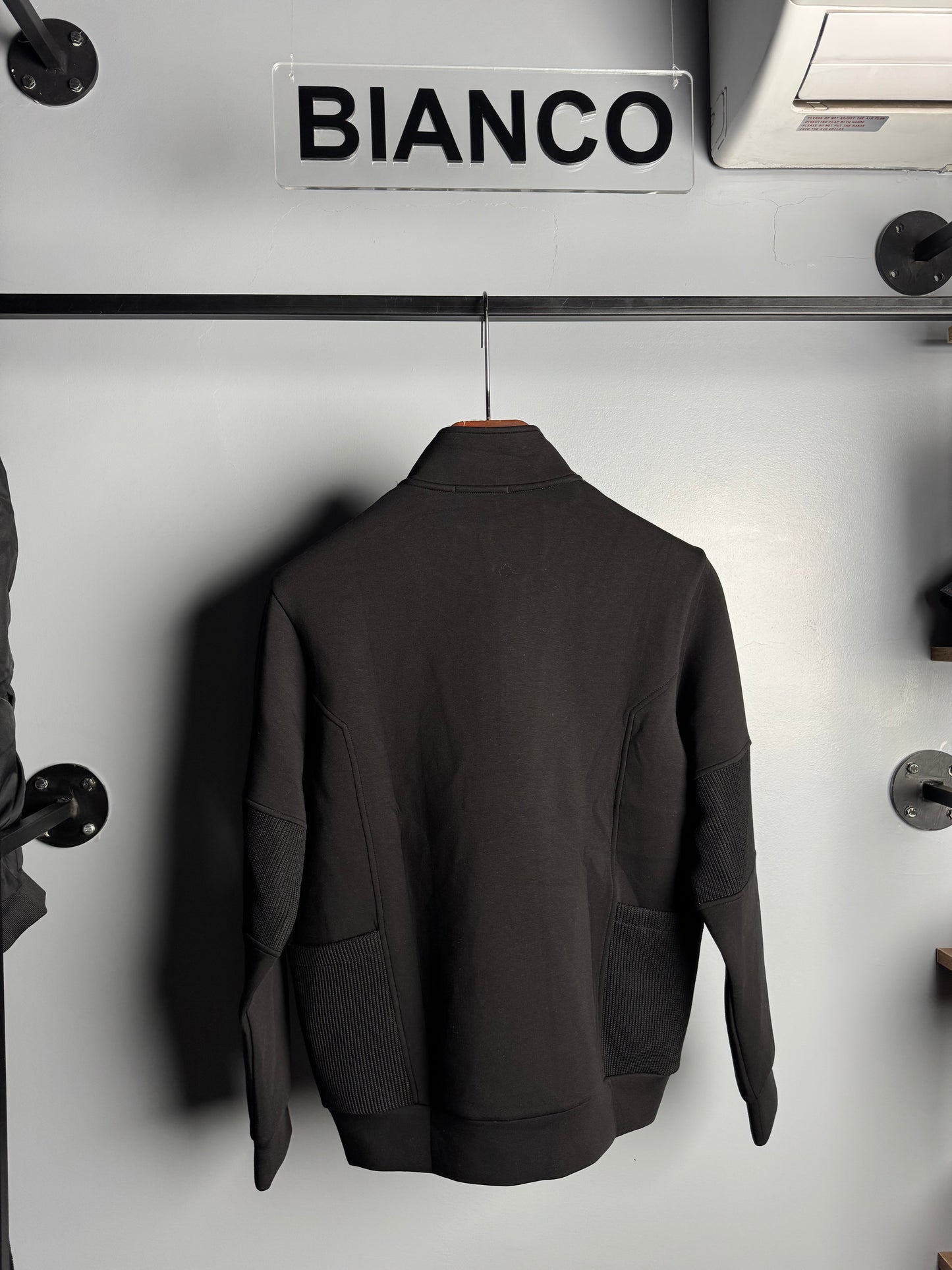 Prada Premium Knit-Trim Sweatshirt-black