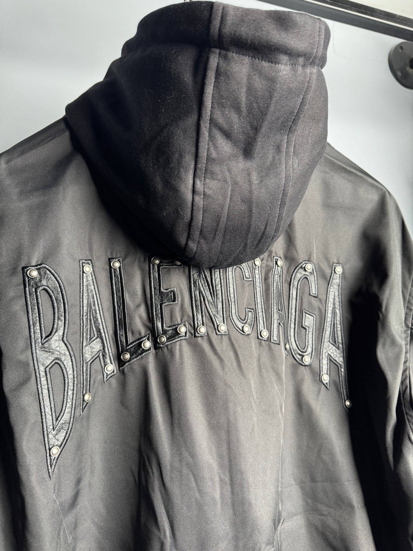 Balenciaga Streetwear Hooded Bomber - black