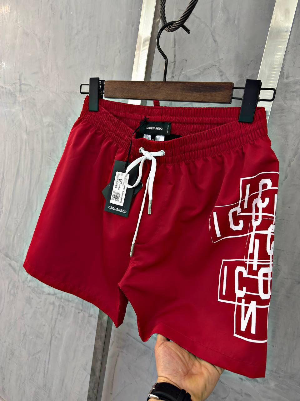 Dsquared2 Premium Swim Trunks – Graphic Red