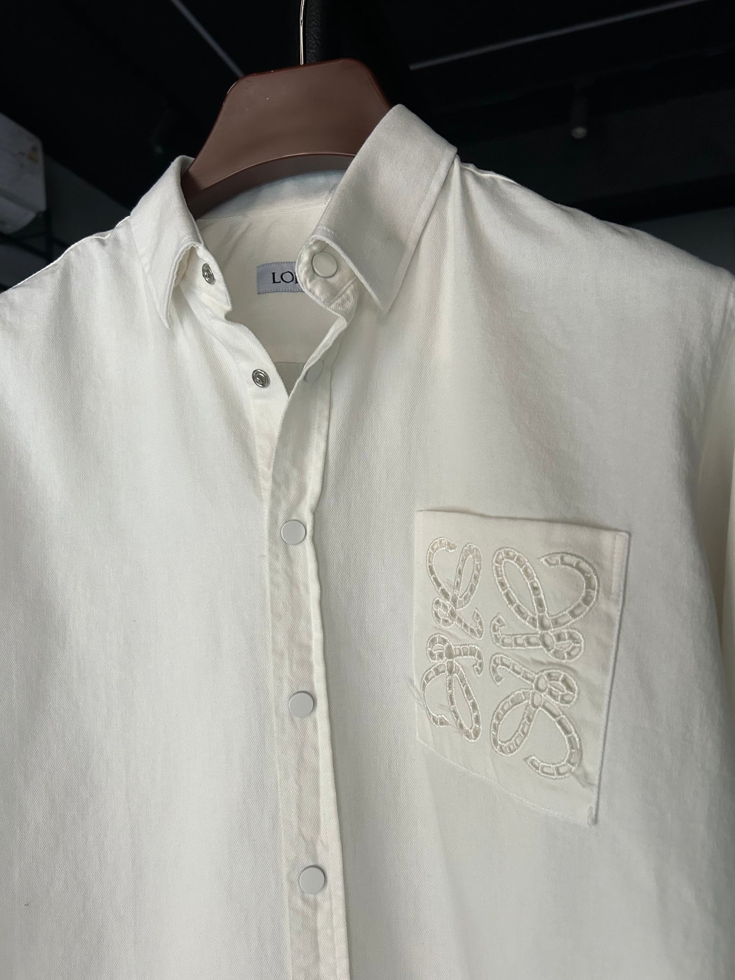 LOEWE Anagram cotton-blend Pocket Logo shirt White