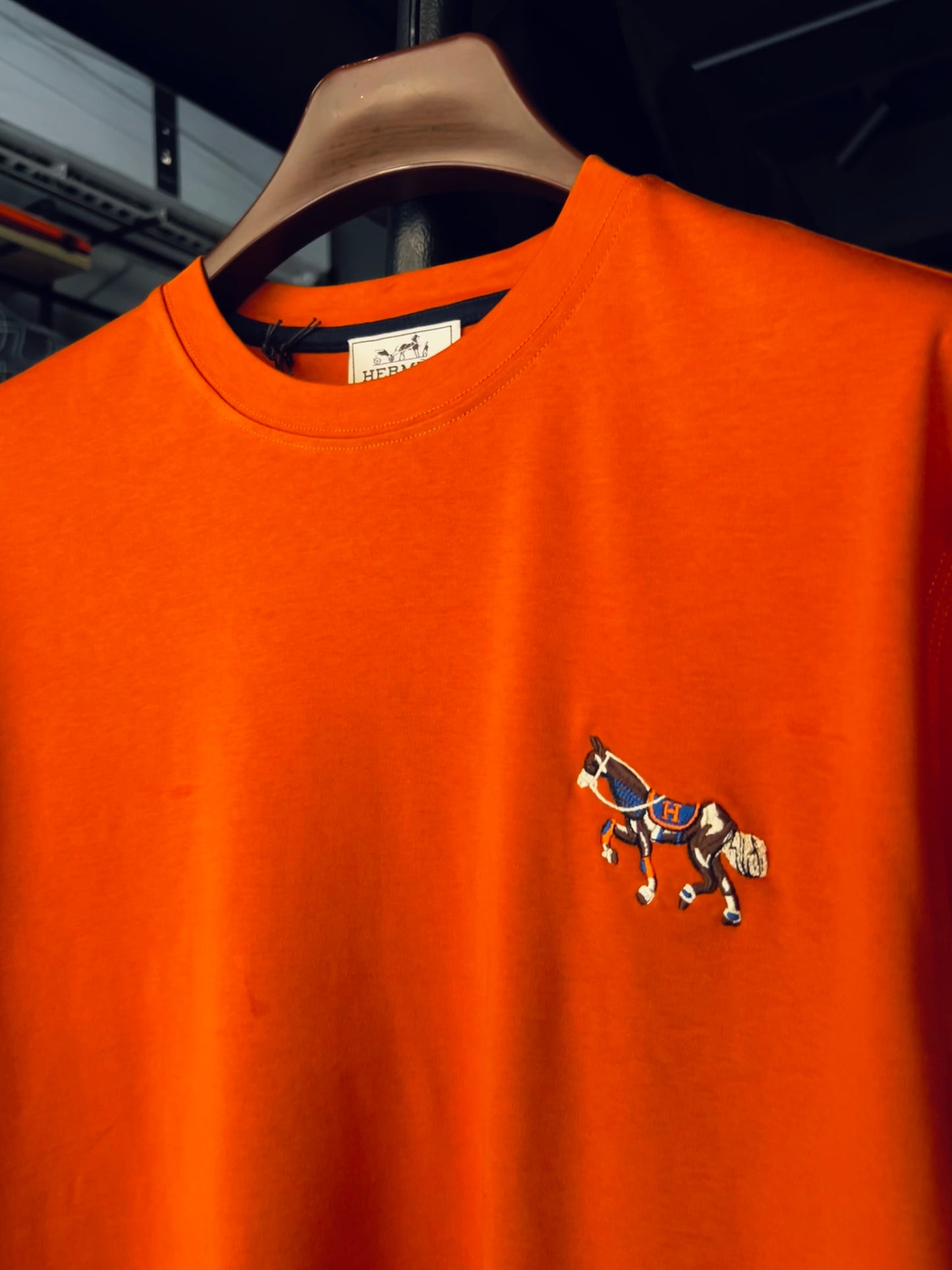 HERMES- Horse Embroidered Logo Orange