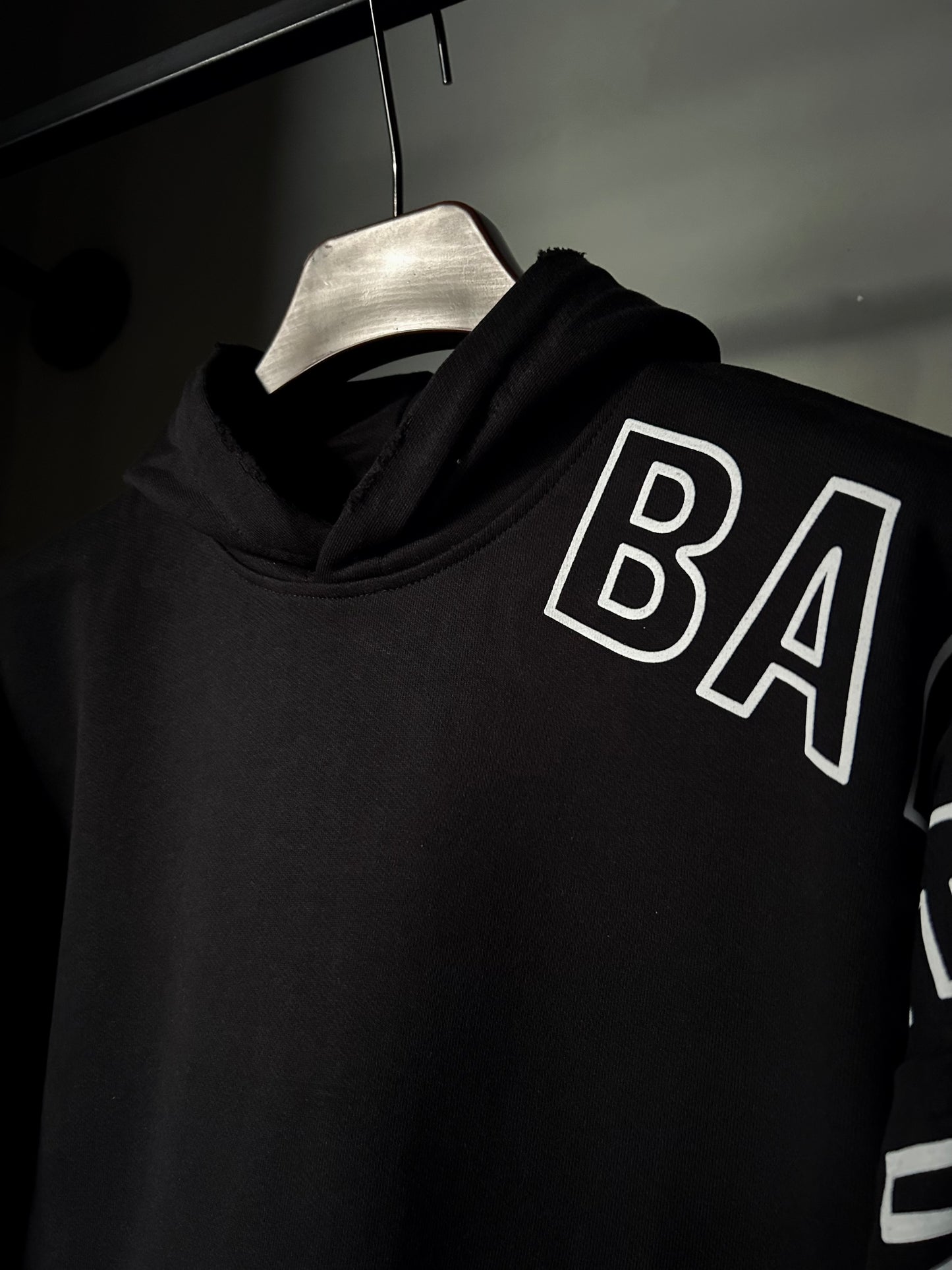 BALENCIAGA Oversized Printed Hoodie BLACK