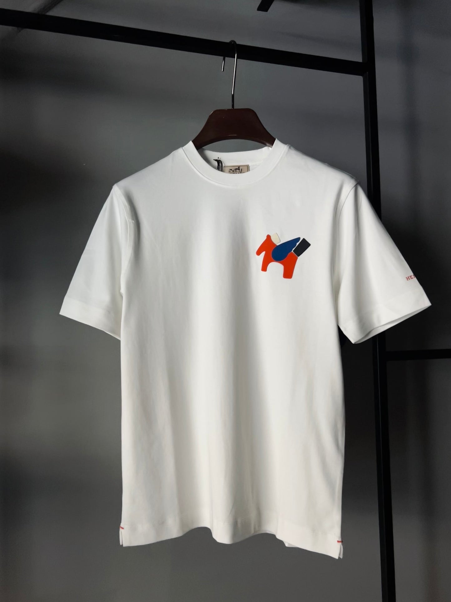 HERMES Leather detail t-shirt White