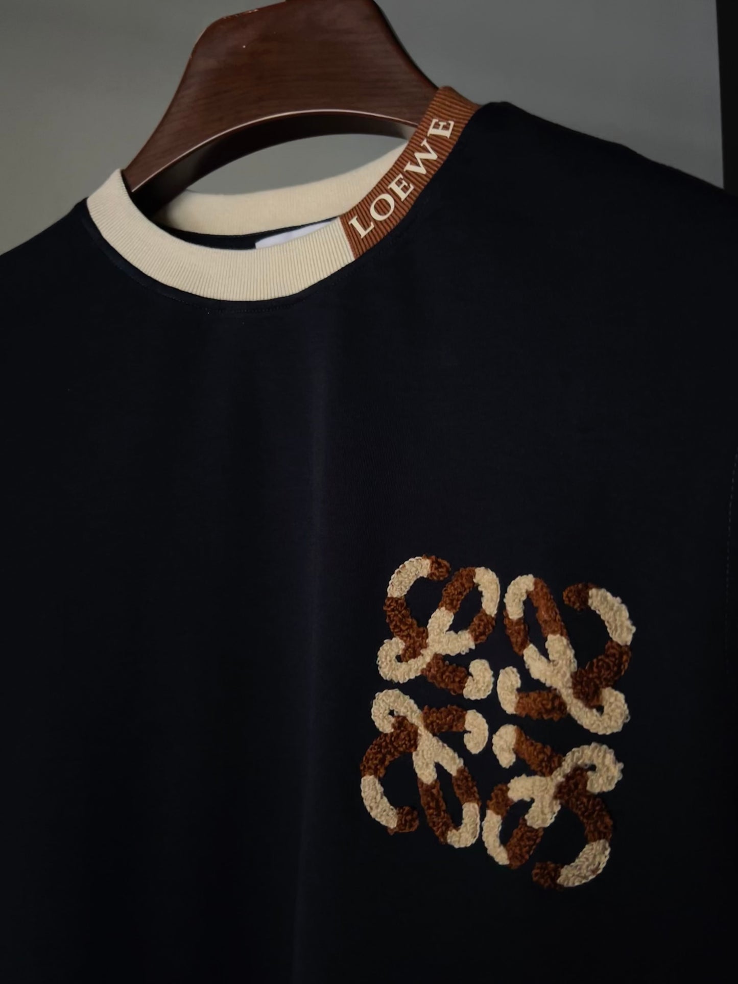 LOEWE Anagram Embroidered Logo T-shirt Dark Blue