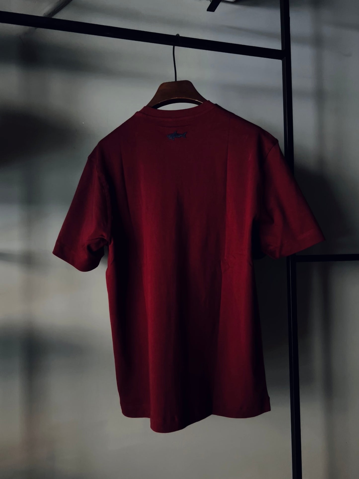 PAUL&SHARK AQUA TOUCH COTTON T-SHIRT WITH SHARK EMBROIDERY RED
