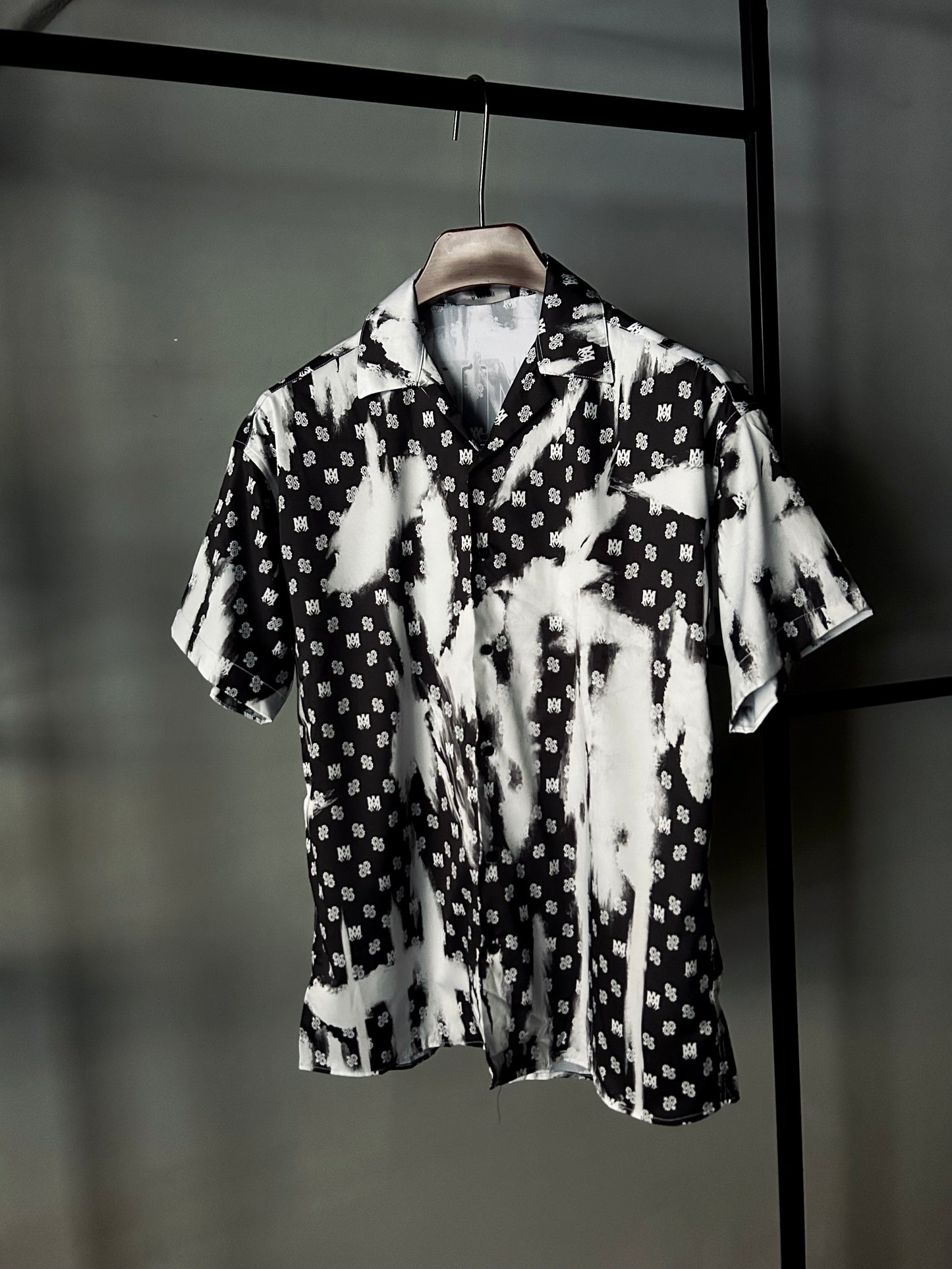 AMIRI Black Silk Paisley Bowling Shirt