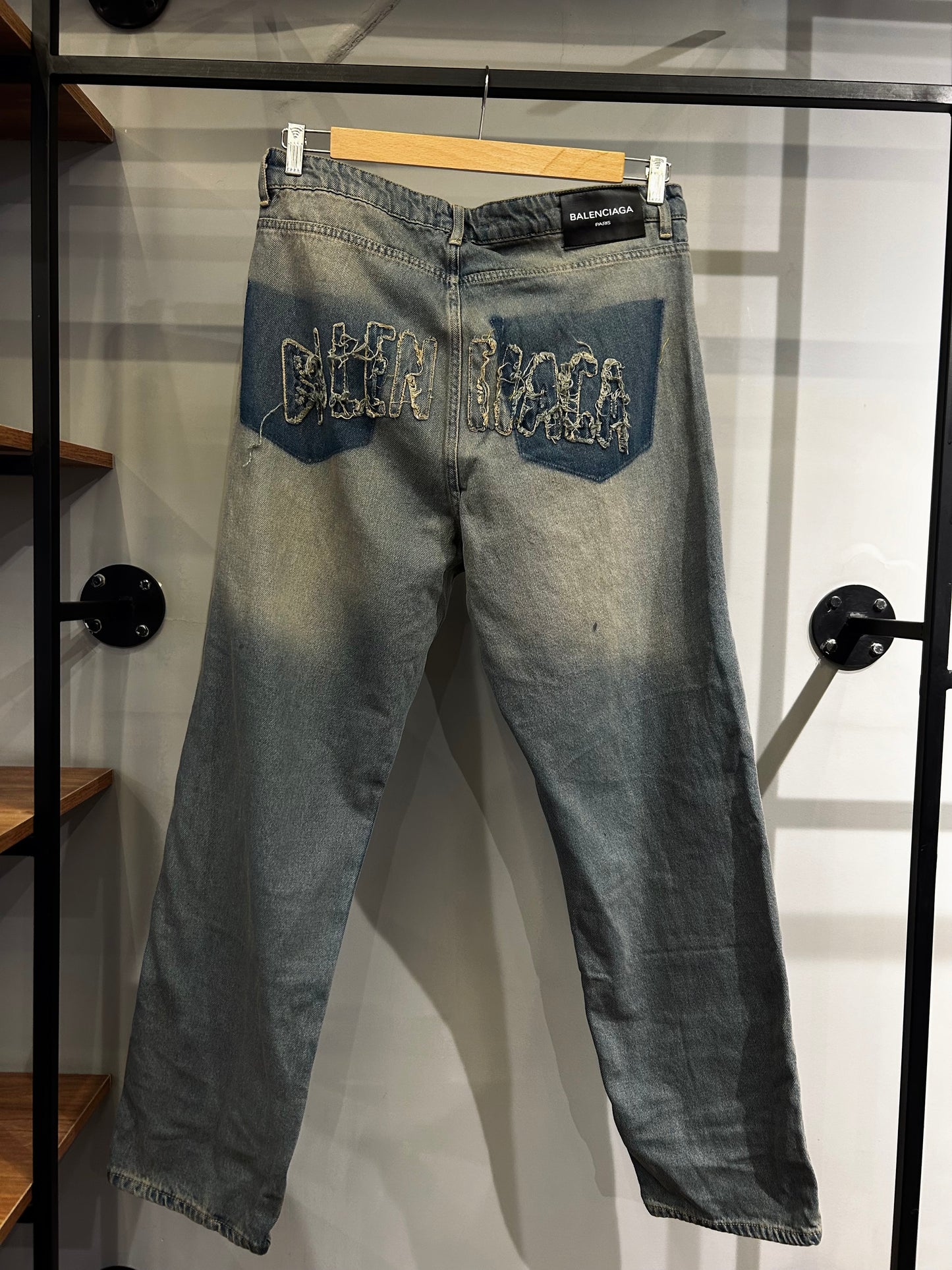 BALENCIAGA Double Front pocket Baggy Pants in Light Blue
