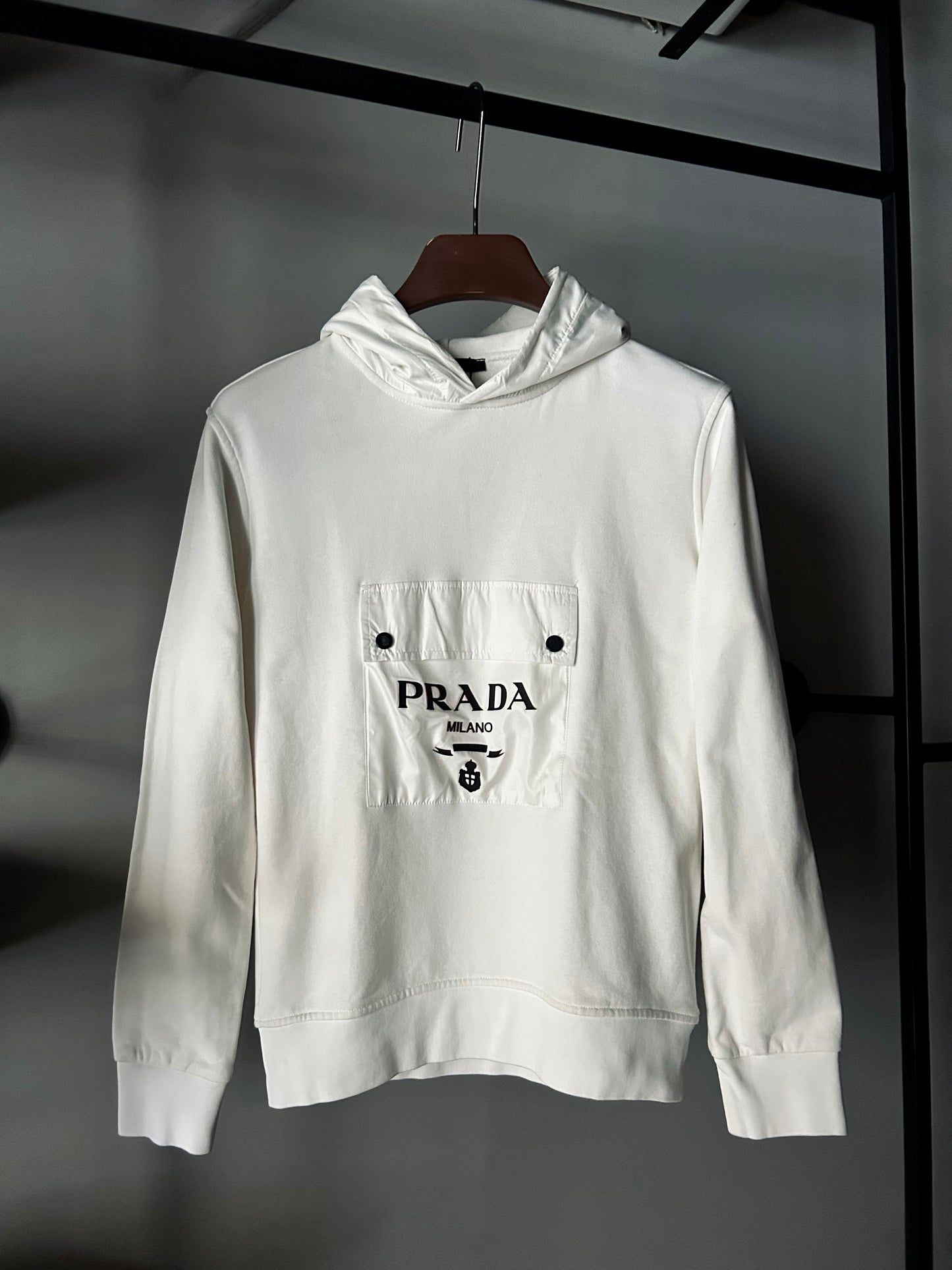 Prada Elegent Pocket Hoodie “White”