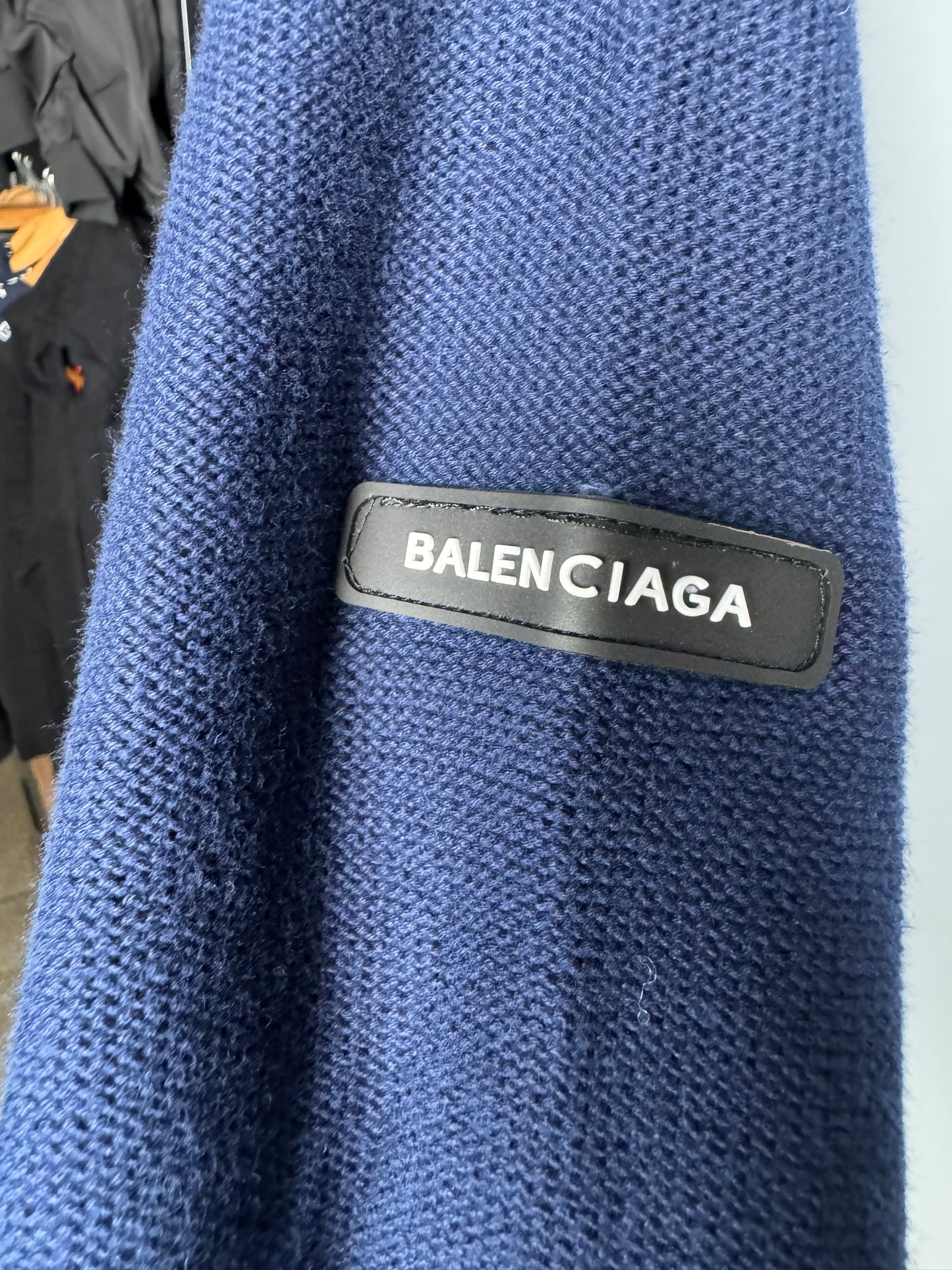 Balenciaga Double-Layer Hoodie – Navy