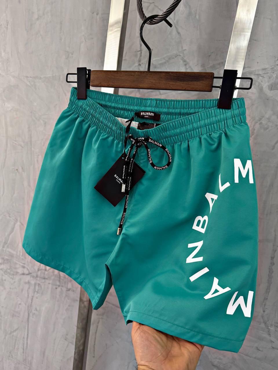 Balmain paris logo aqua Green
