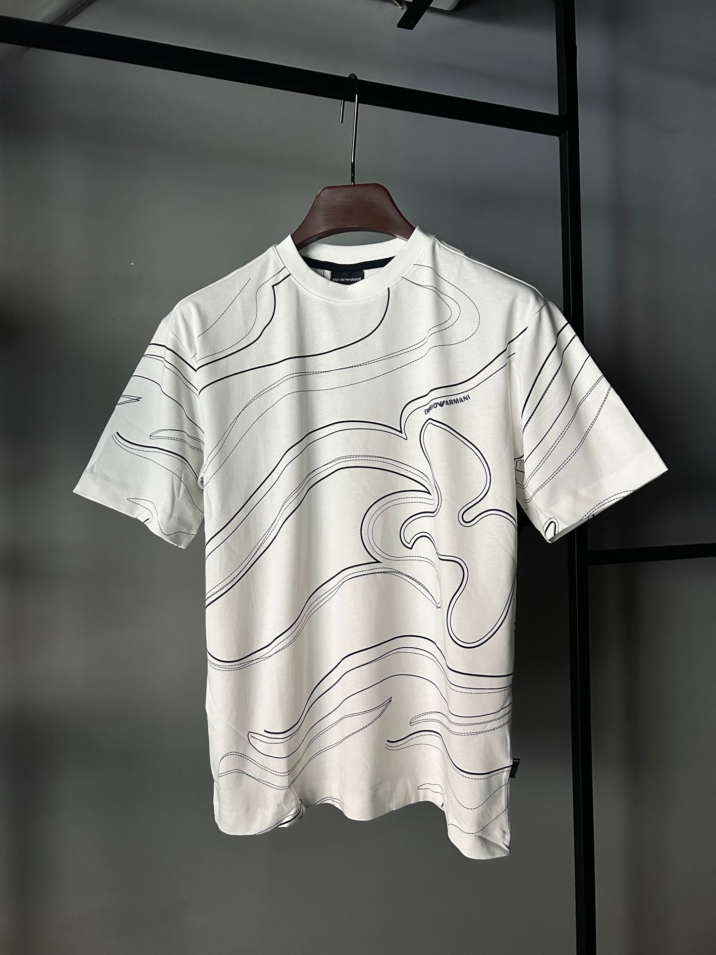 EMPORIO ARMANI ASV DOUBLE-JERSEY T-SHIRT WITH TOPSTITCHED EMBROIDERY WHITE
