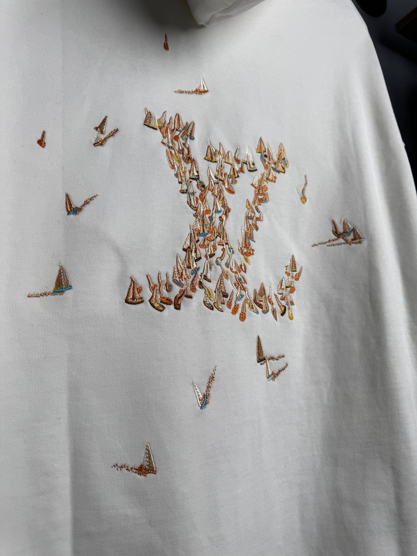 Louis Vuitton Sailing Embroidered Hoodie – White