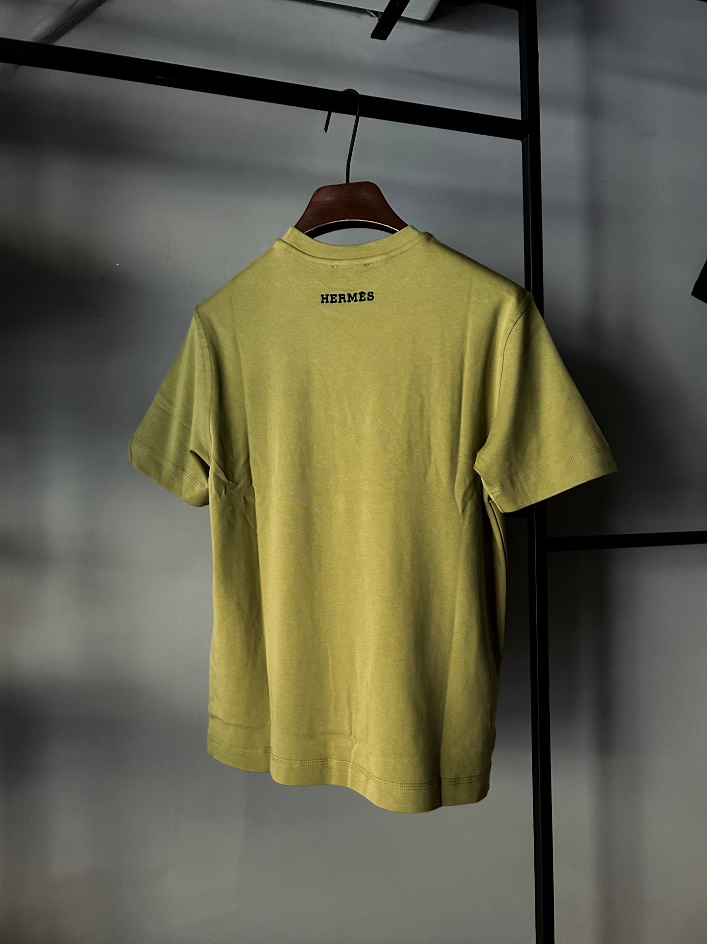 HERMES Prancing Horse Graphic T-shirt Olive