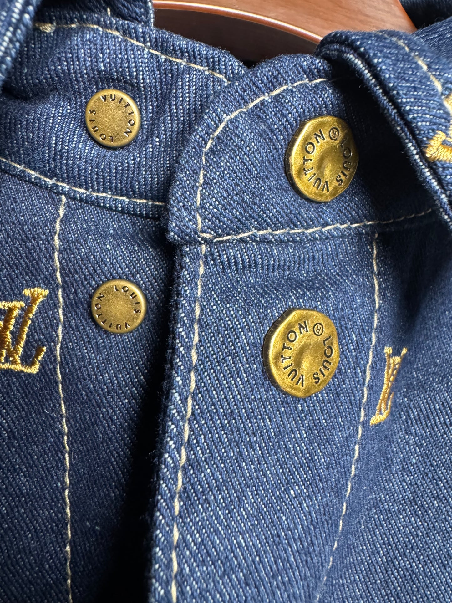 Louis Vuitton Signature Embroidered Denim Jacket – Blue