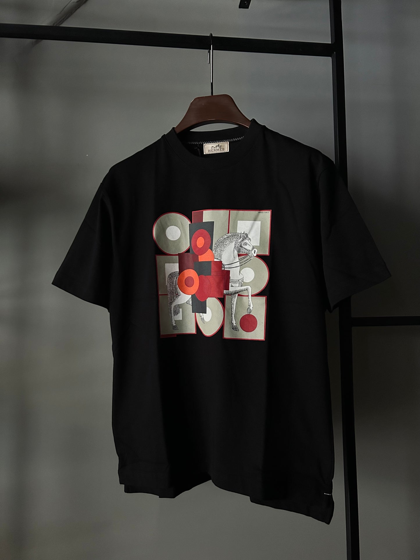 HERMES Metallerie au Carre" T-shirt Black