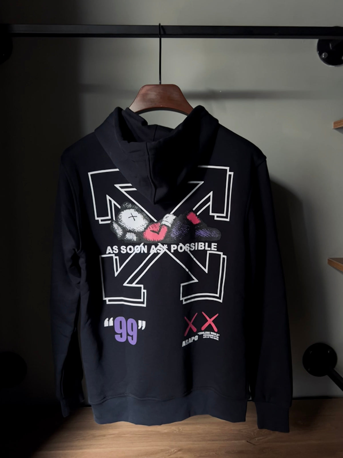 Off- white stamp Hoodie “dark blue”