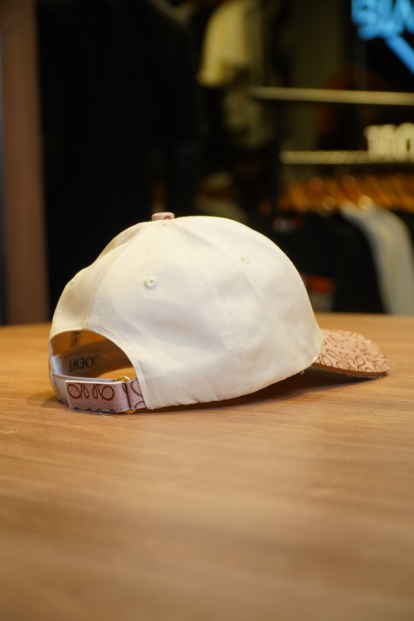 Loewe Beige Canvas Cap with Anagram Brim