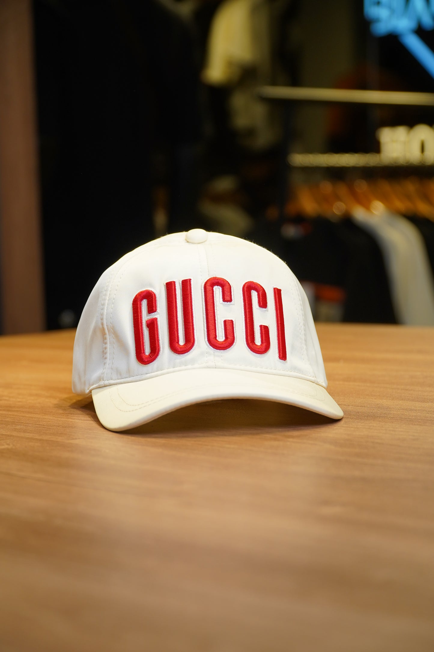 Gucci Classic White Cap Red 3D Embroidery