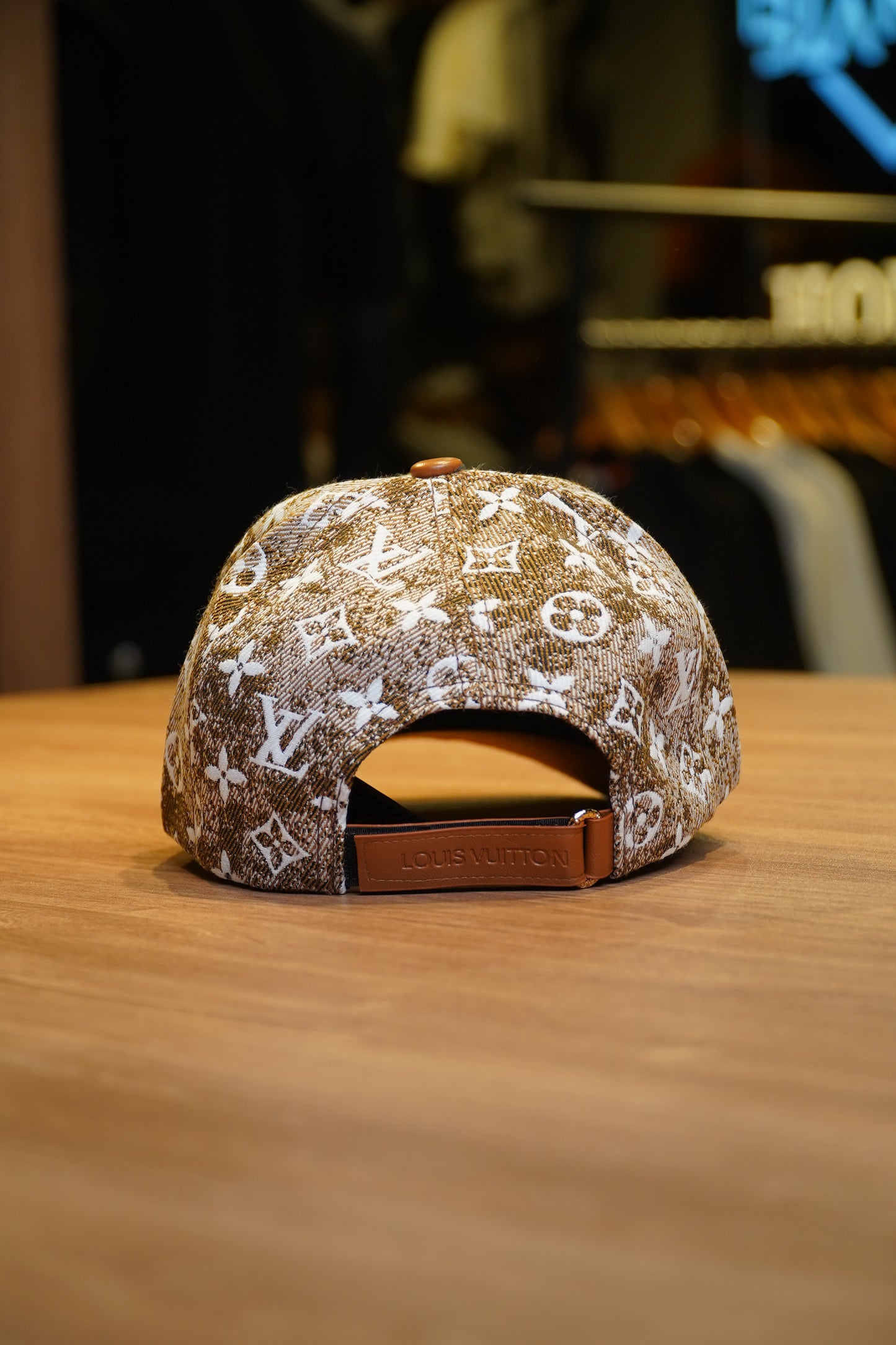 Louis Vuitton Monogram Jacquard Cap Brown Leather Visor