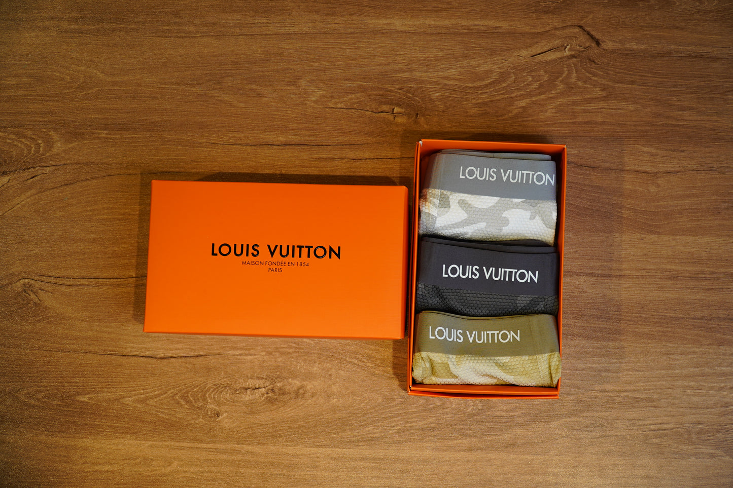 Louis Vuitton Men’s Boxer Brief – Grey Camouflage