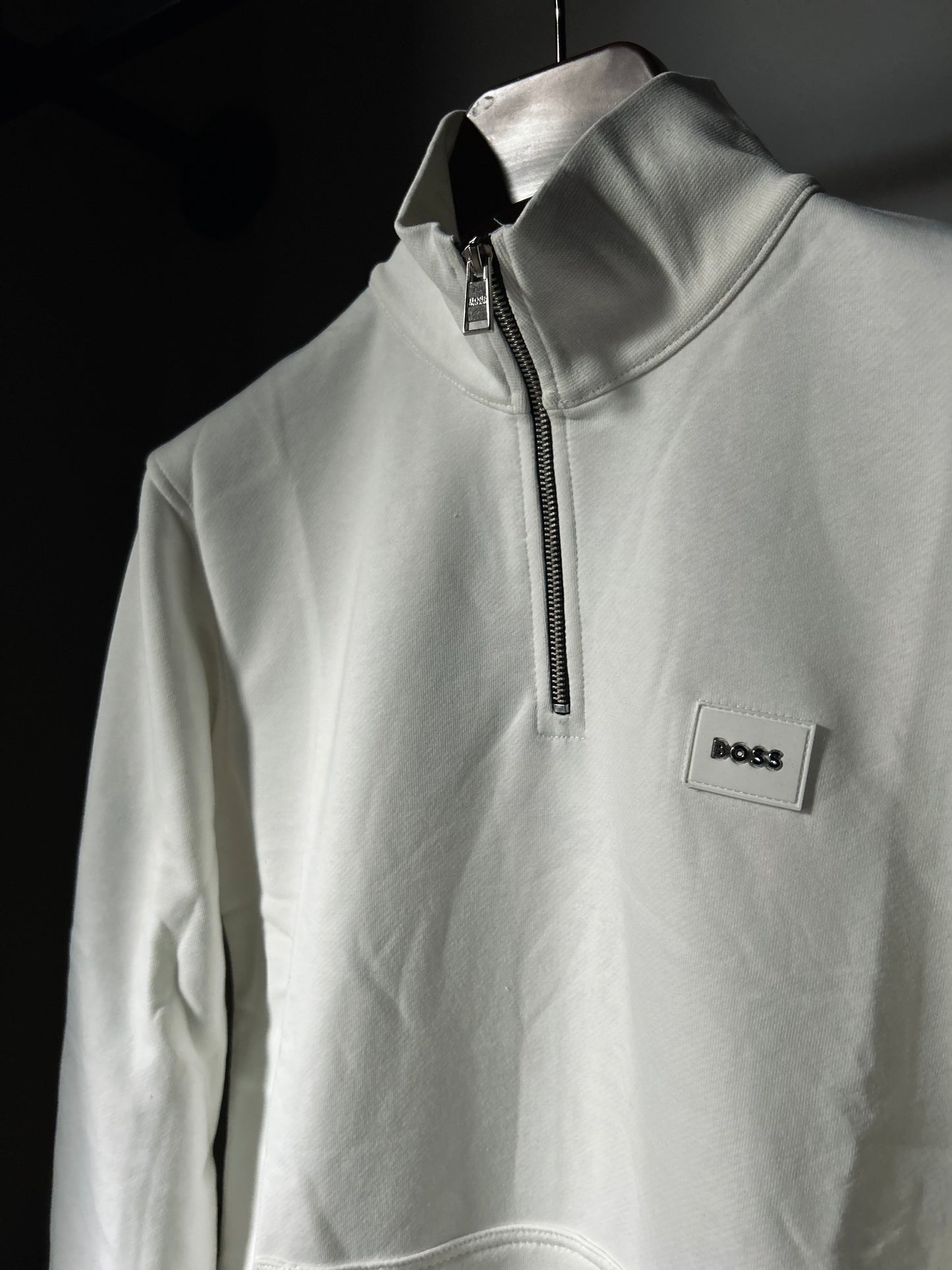 Boss Half Zip Sweatshirt White