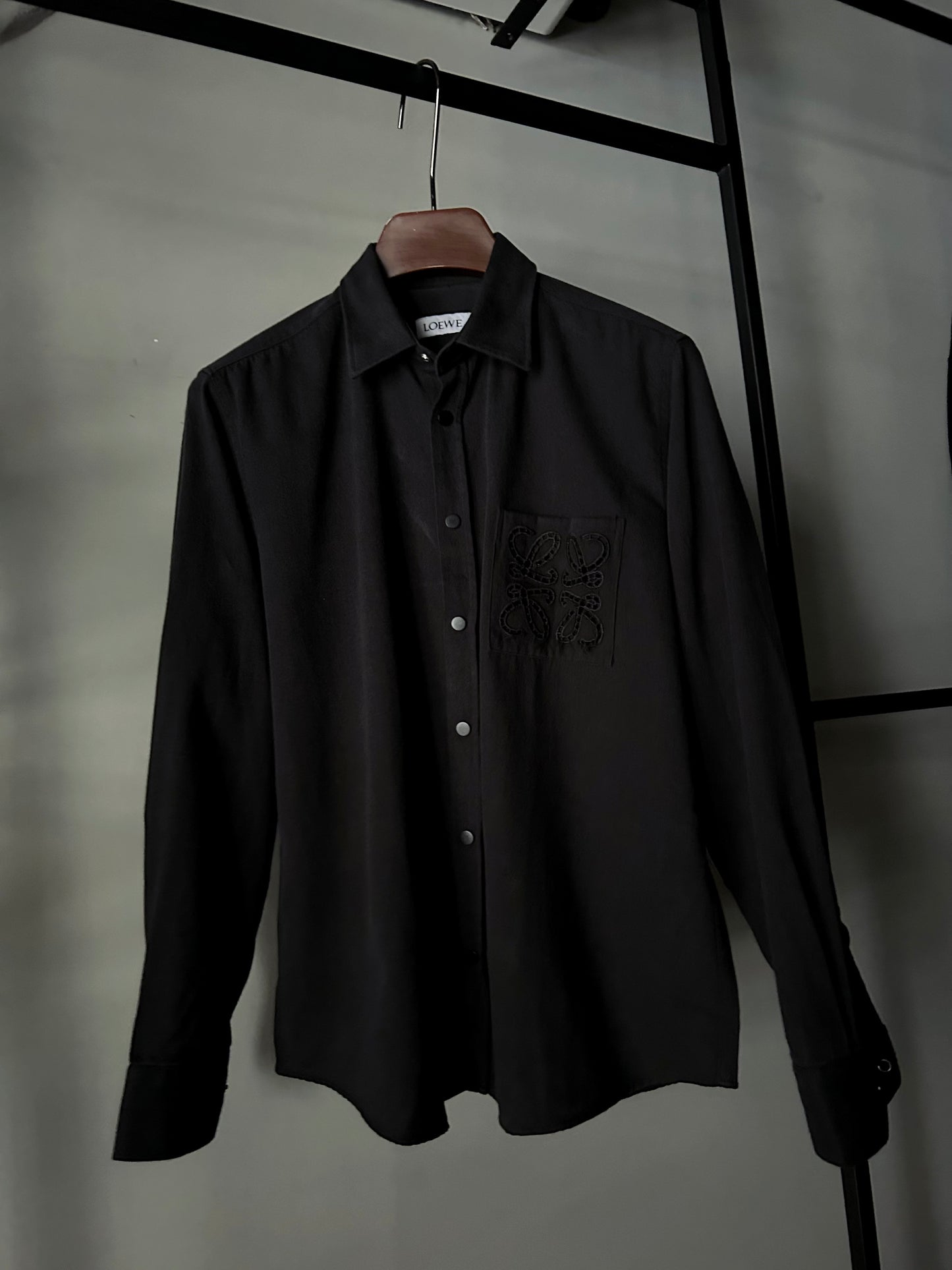 LOEWE Anagram cotton-blend Pocket Logo shirt Black