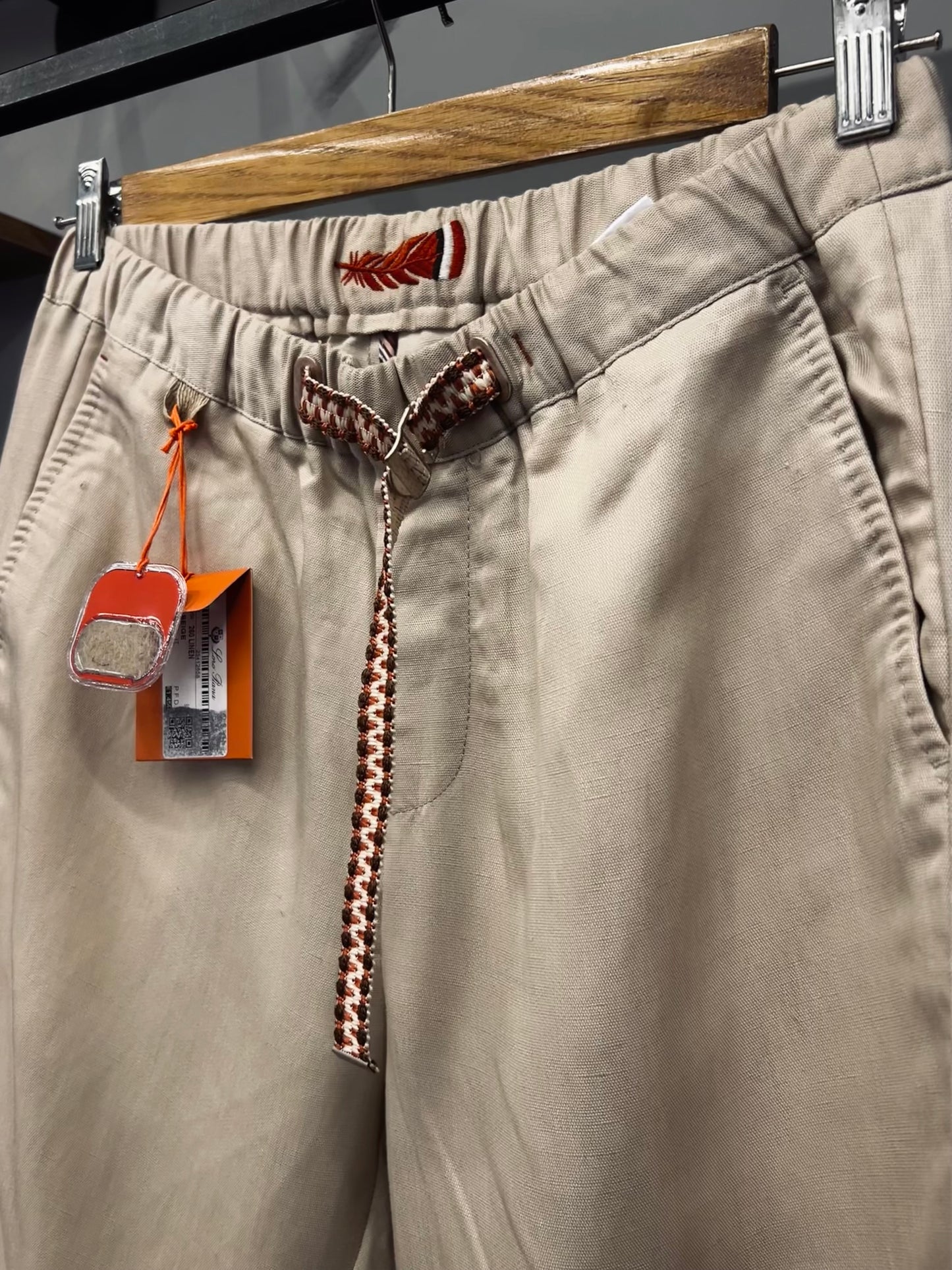 LORO PIANA Ruben Linen Pants Biege