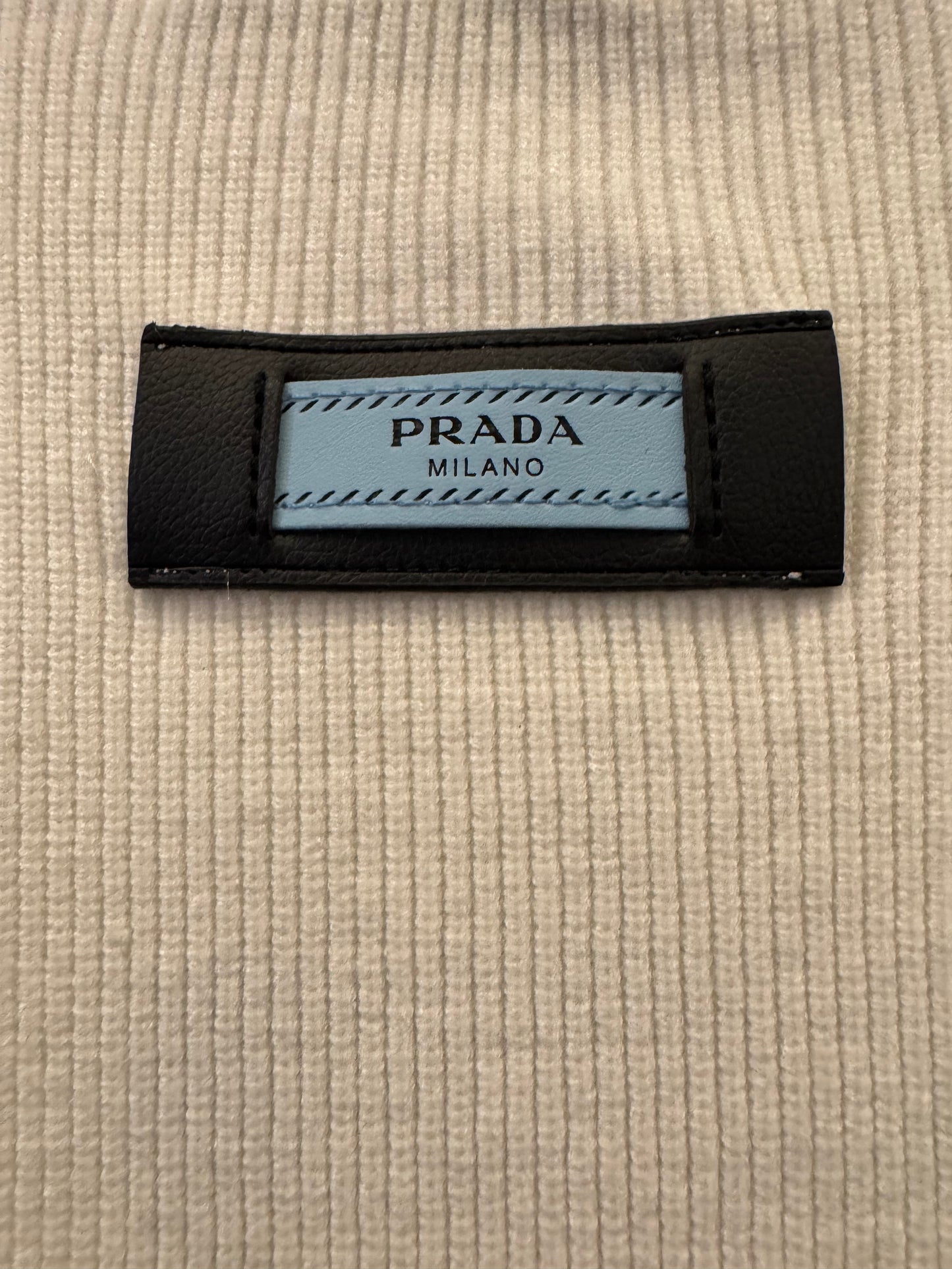 Prada Classic Ribbed Knit Sweater – White