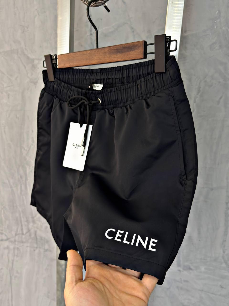 Celine Classic Designer Swim Trunks – Black Edition