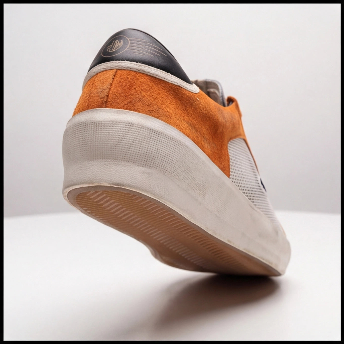 Urban Mesh Suede Sneaker – Orange & White