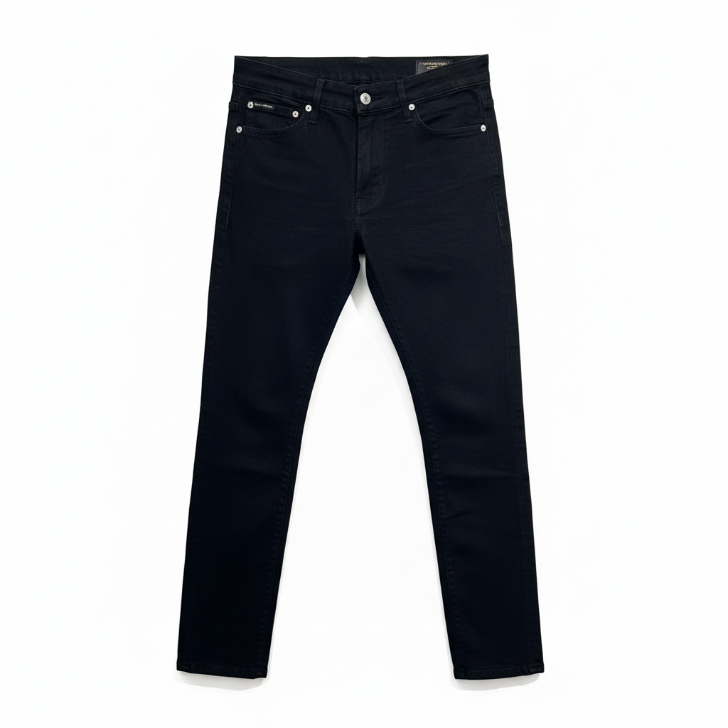 Dolce & Gabbana Logo Plaque Denim Slim Fit Jeans Black