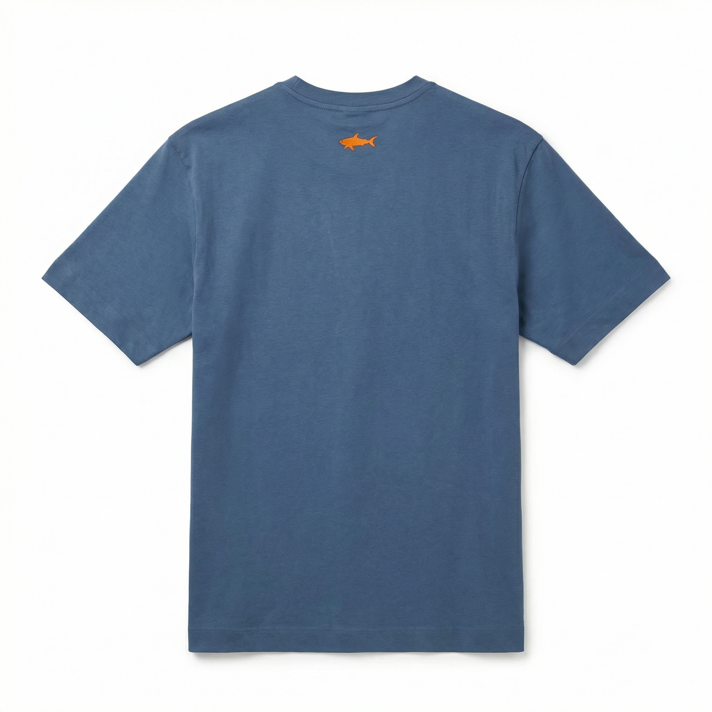 PAUL&SHARK AQUA TOUCH COTTON T-SHIRT WITH SHARK EMBROIDERY BLUE