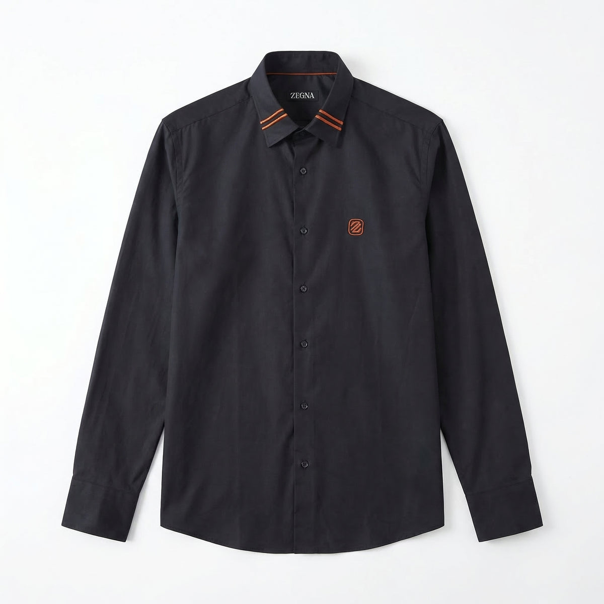 Zegna Linen Shirt Dark Blue