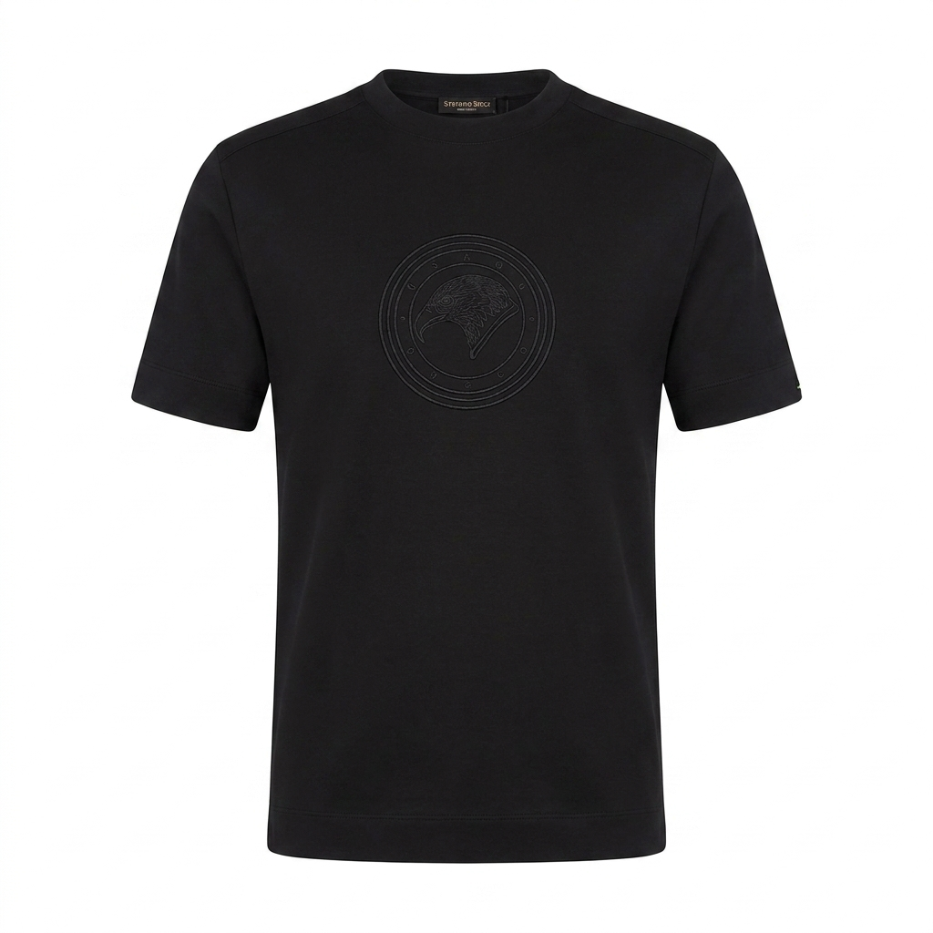 Stefano Ricci Embossed Logo T-Shirt – Black