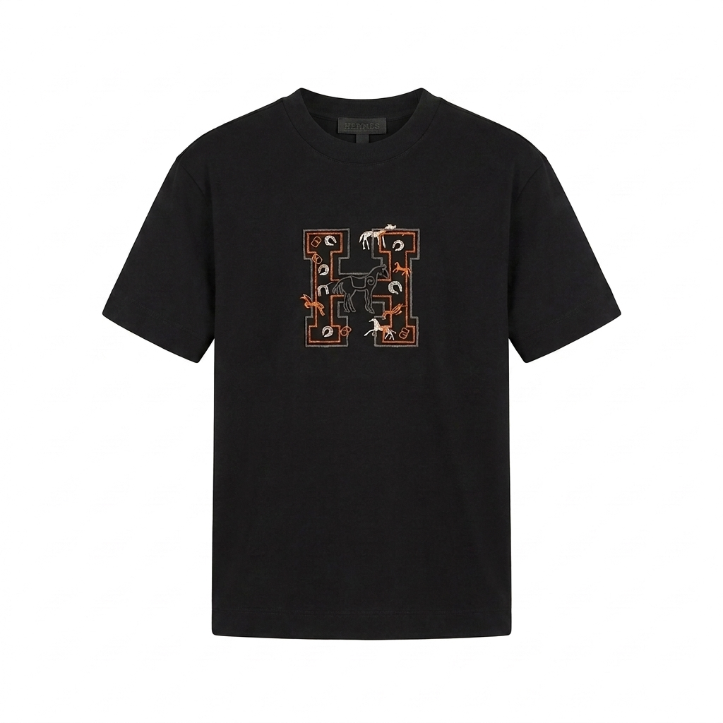 Hermès Graphic Logo T-Shirt – Black