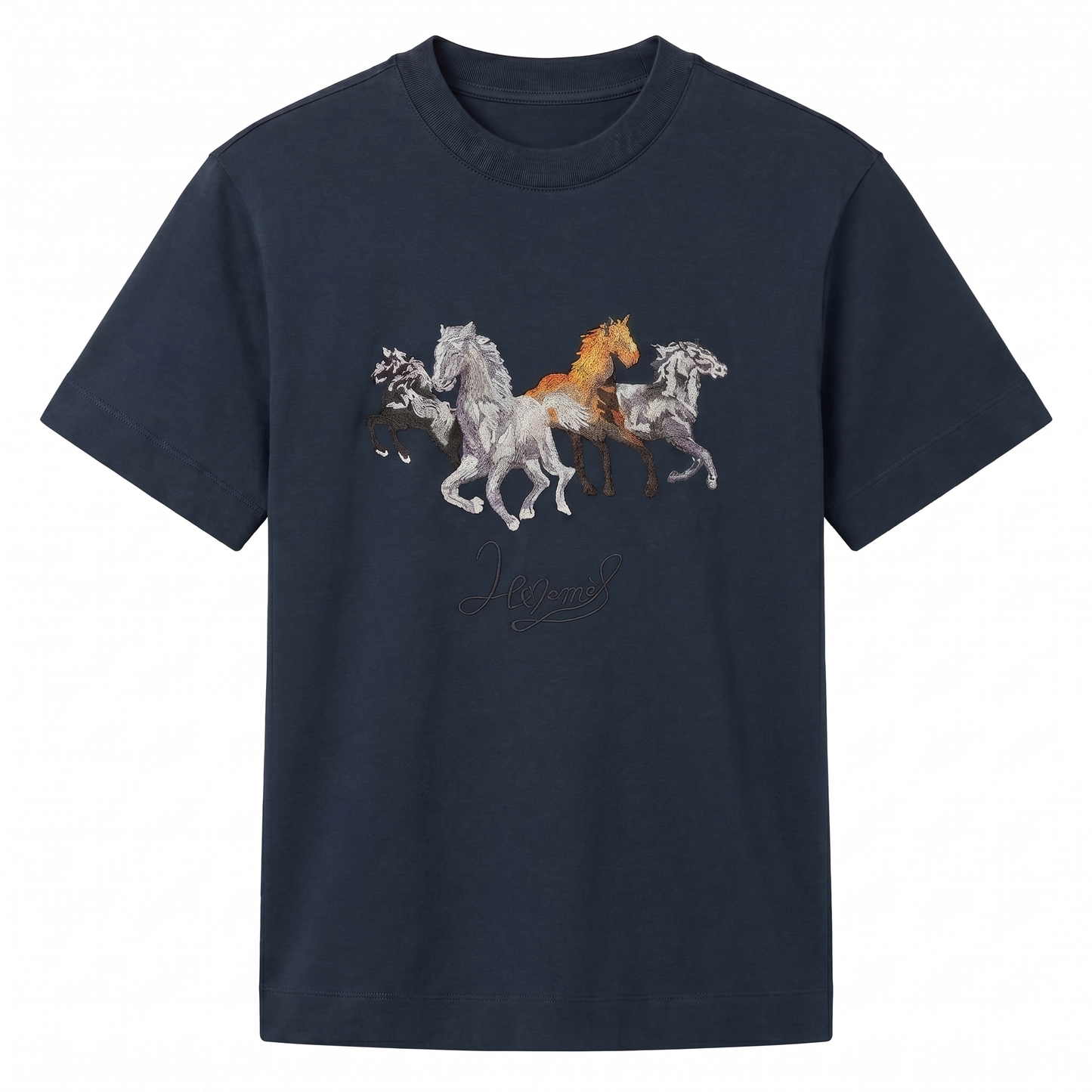 Hermes Horses Graphic T-Shirt – Navy