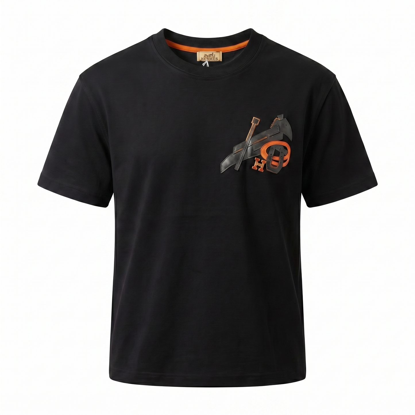Hermes Graphic Logo T-Shirt – Black & Orange Edition