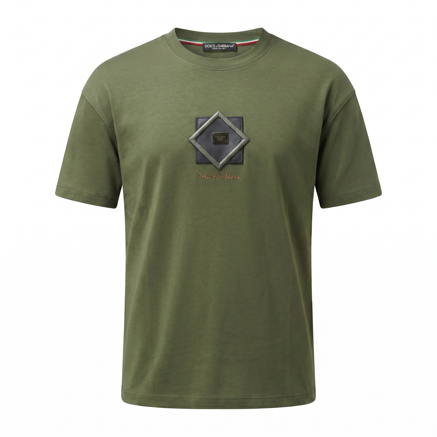 Dolce & Gabbana Minimal Badge T-Shirt – Olive Green