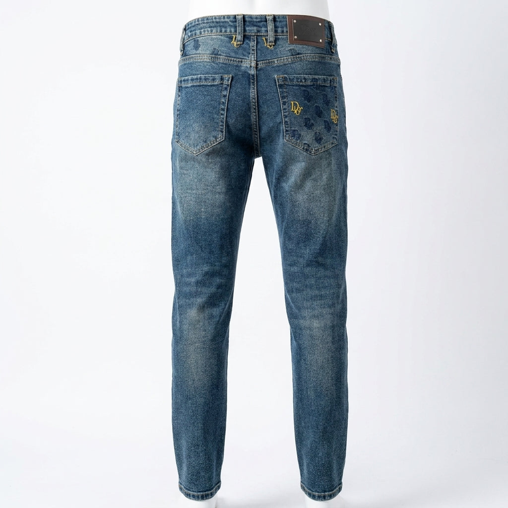 Christian Dior Heritage Embroidered-Pocket Jeans