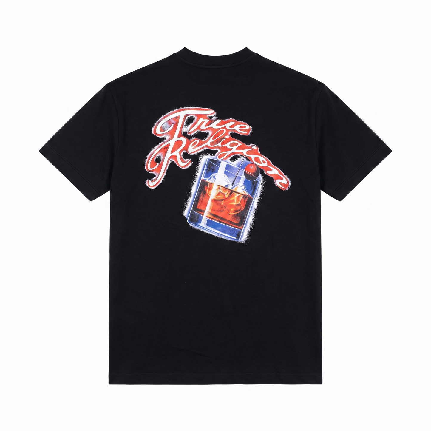 True Religion Whiskey Glass Graphic Black T-Shirt