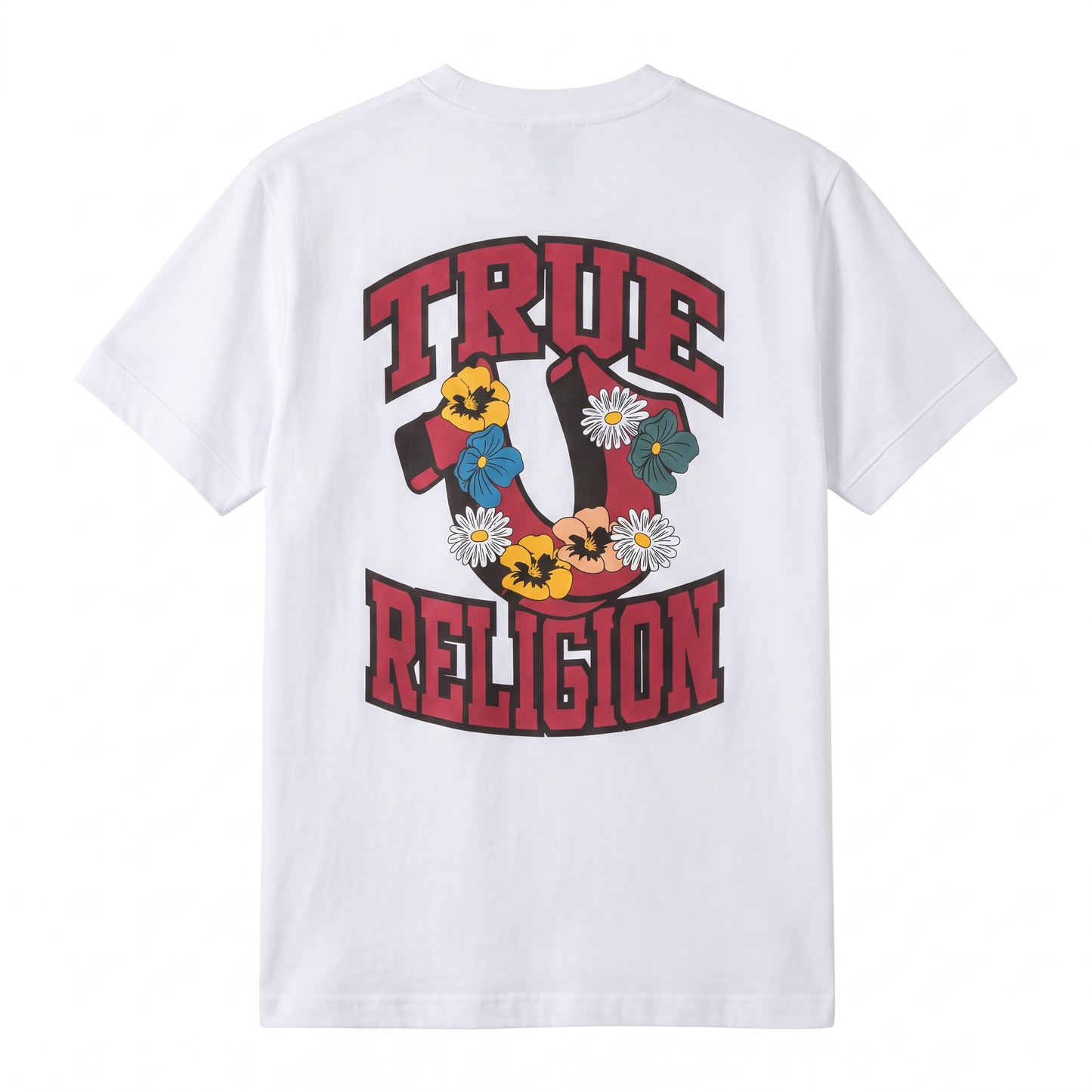 True Religion Floral Horseshoe Graphic White T-Shirt