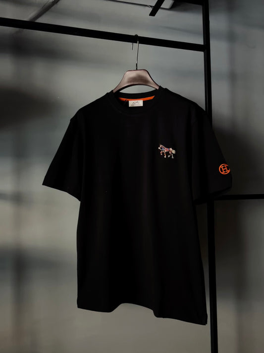 HERMES- Horse Embroidered Logo Black