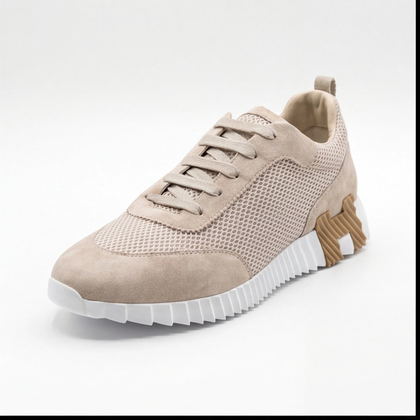 Hermès Mesh Suede Chunky Sole Beige