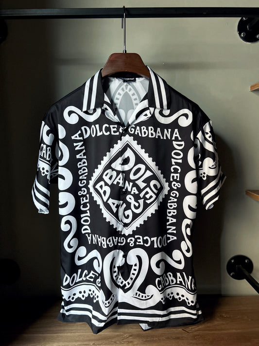 DOLCE & GABBANA Marina-print silk Hawaii shirt