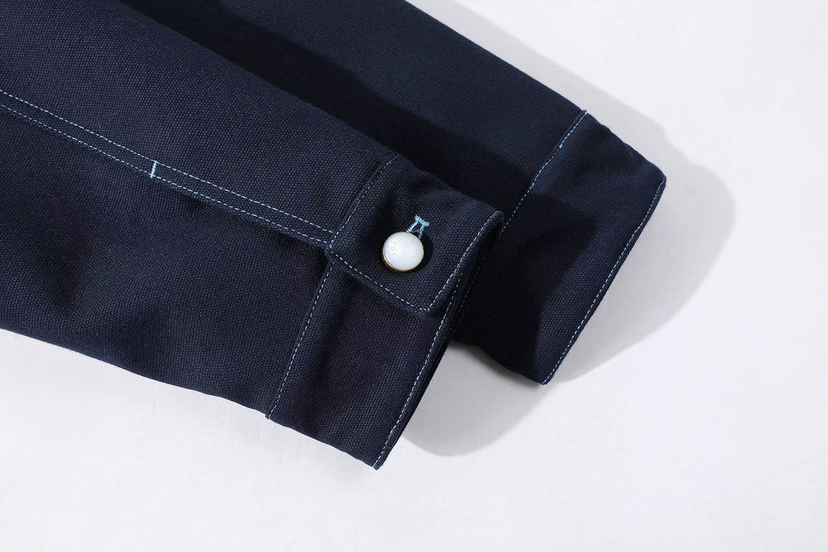 Canvas Workwear Zip Jacket with Shearling Collar LOUIS VUITTON